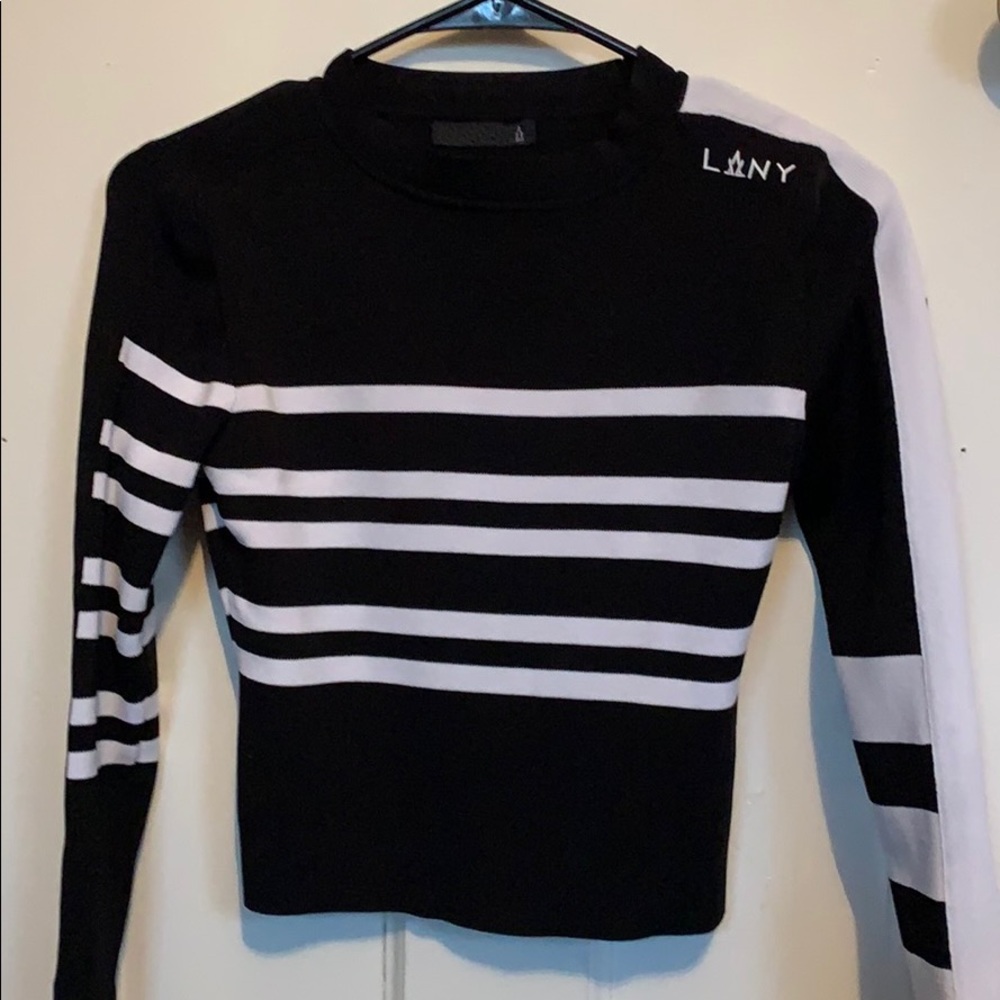 Black and White Crop Sweatshirt